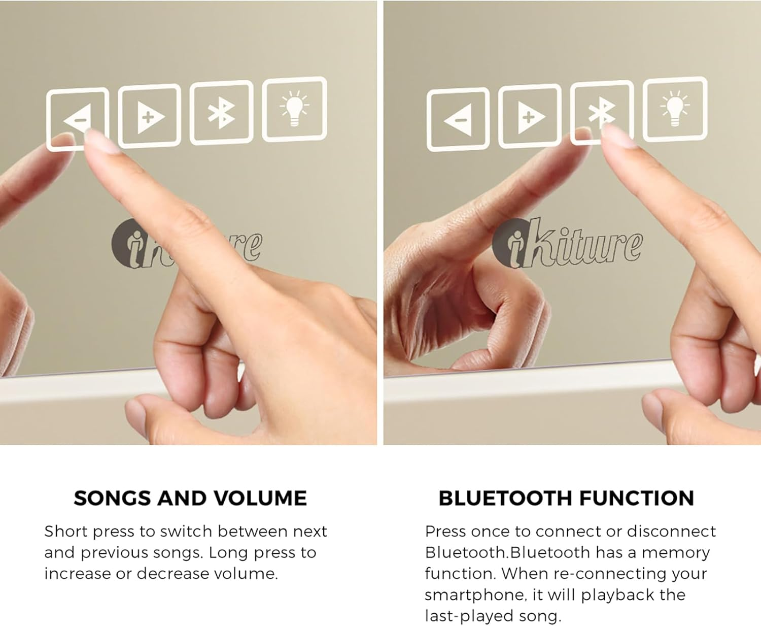 Oikiture Makeup Mirror with Light Hollywood Smart Makeup Mirror with 15 LED Bulbs 60 X 52Cm Bluetooth Speaker USB Power Charging Vanity Mirror with 10X Magnifying Mirror image number 2
