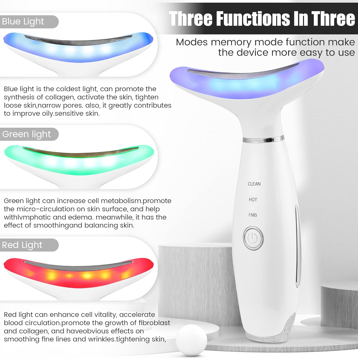 HUPZUND Neck Face Firming Wrinkle Removal Tool, Double Chin Reducer Tool, Skin Rejuvenation Beauty Massager for Skin Care,Improve,Firm,Tightening and Smooth image number 5