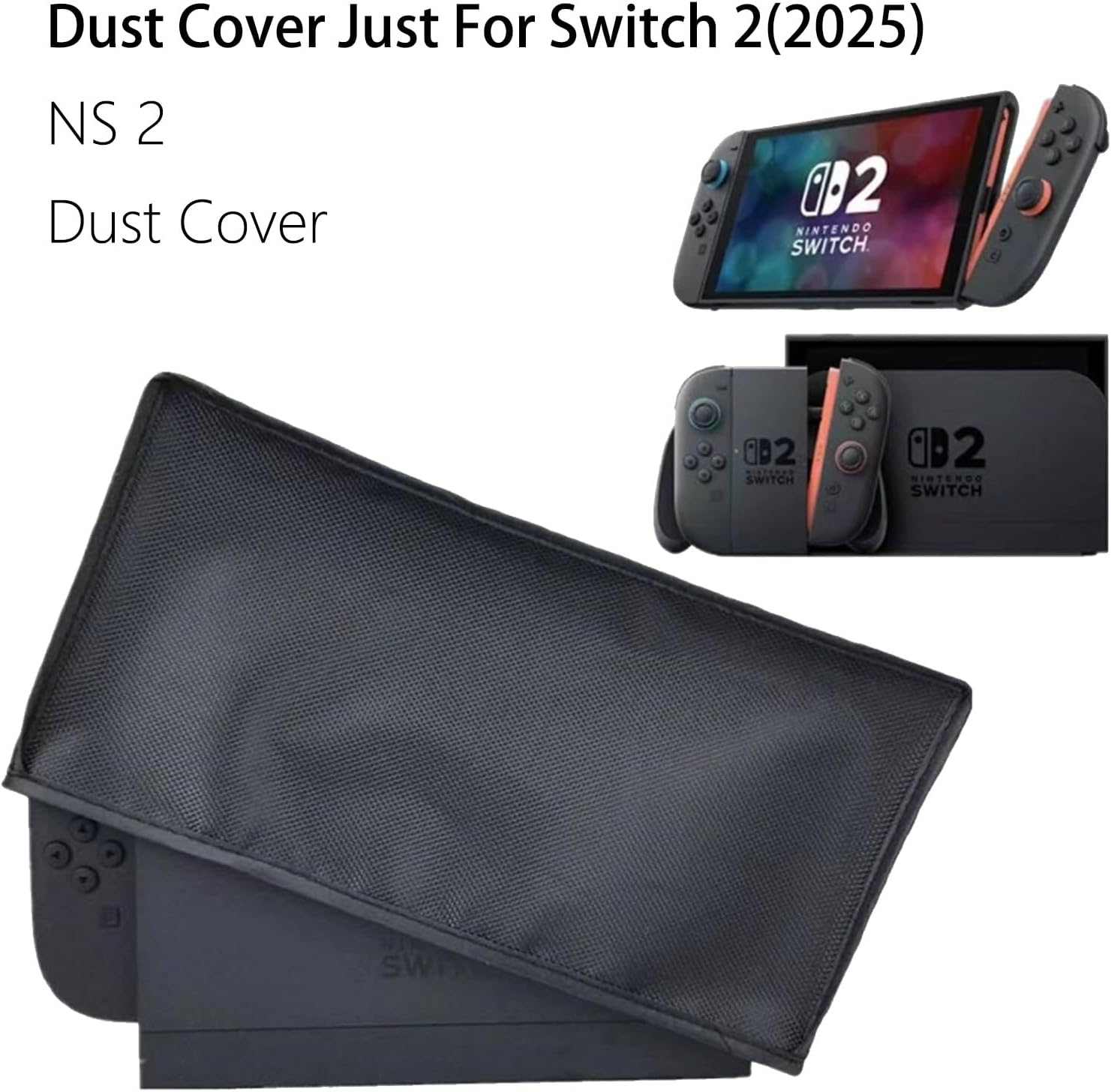 RIBHNXHI Dust Guard Cover Sleeve for Nintendo Switch 2 Console and Charging Dock - Black Protective Cover for Gaming Console and Dock Station, Dust Protection Case image number 4