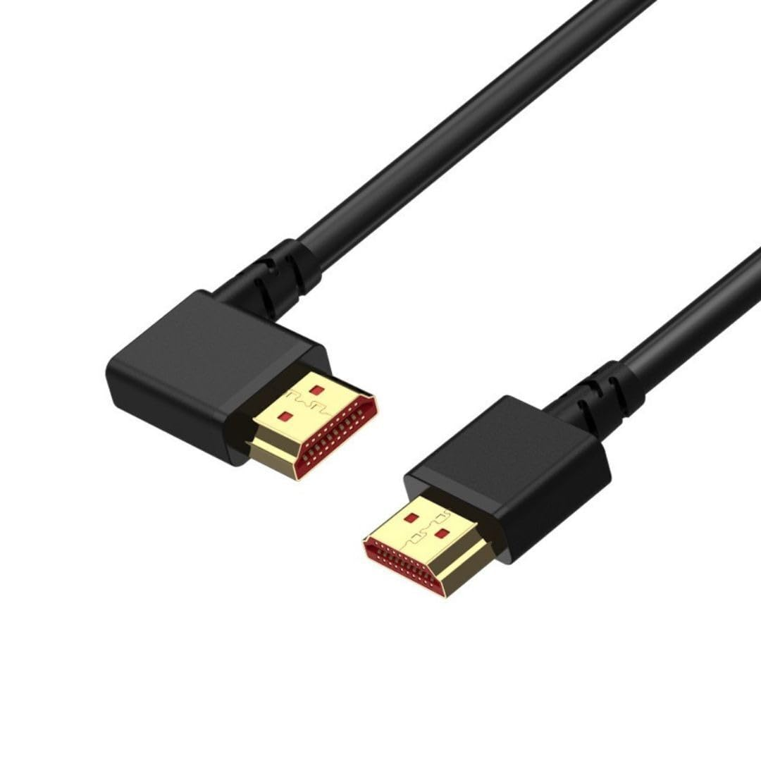 BOOC Straight Left Bend HDMI Elbow HD Video Cable 2.1 4K Computer Monitor (2M) image number 3