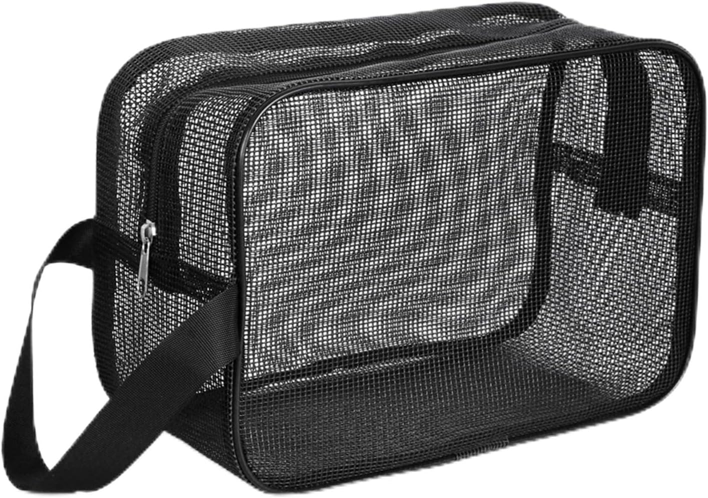 Mesh Shower Caddy Bag with Handle &ndash; Portable Quick Dry Toiletry Organizer for Dorm, Bathroom, Gym, Camping & Travel Essentials(Black,Large)