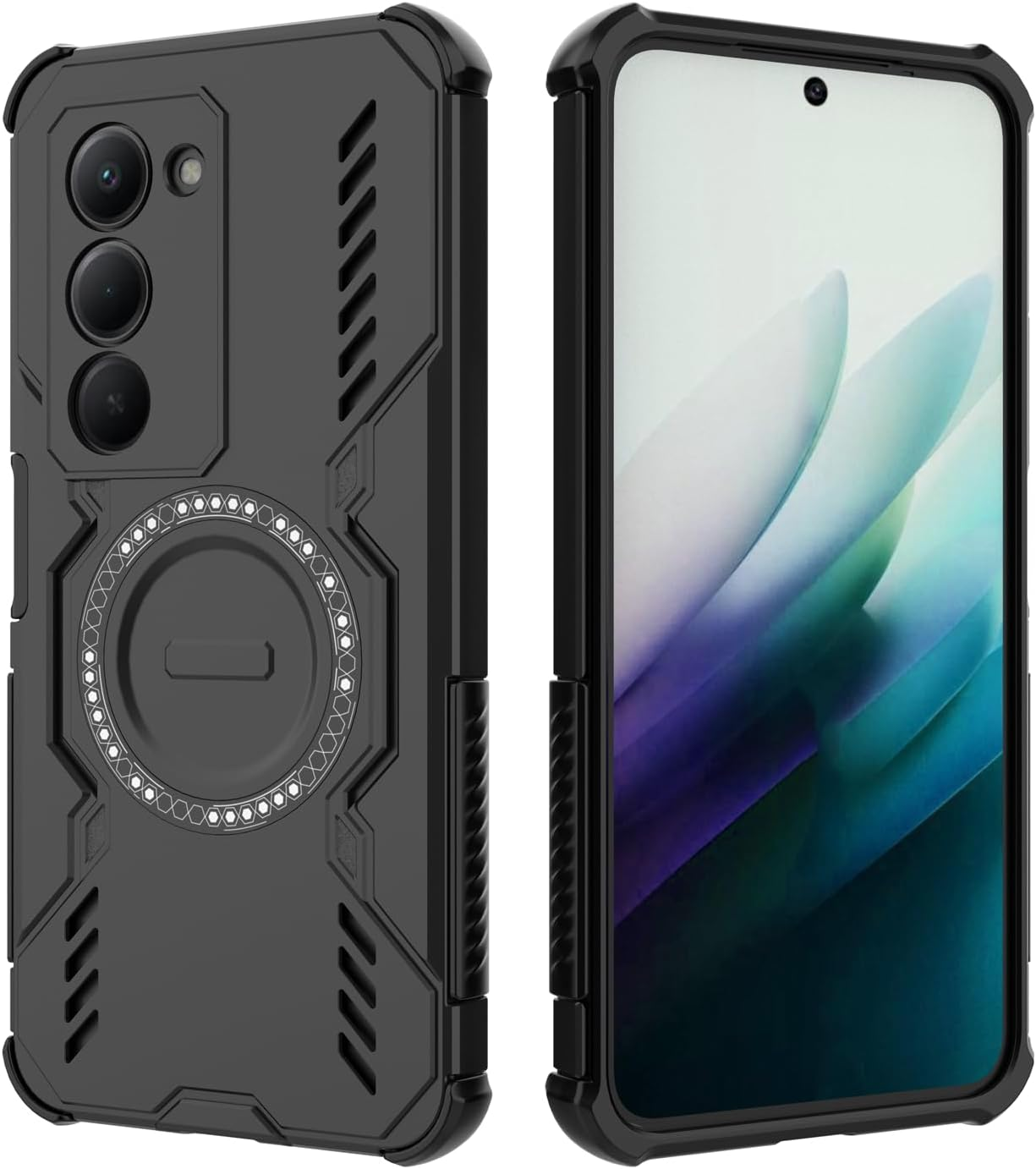 DEDUX Case for Xiaomi Redmi 15 5G Protective Case, Mobile Phone Case Tough Armor Robust PC with Magnetic Ring + Shockproof TPU Compatible with Xiaomi Redmi 15 5G Case Cover. Blue