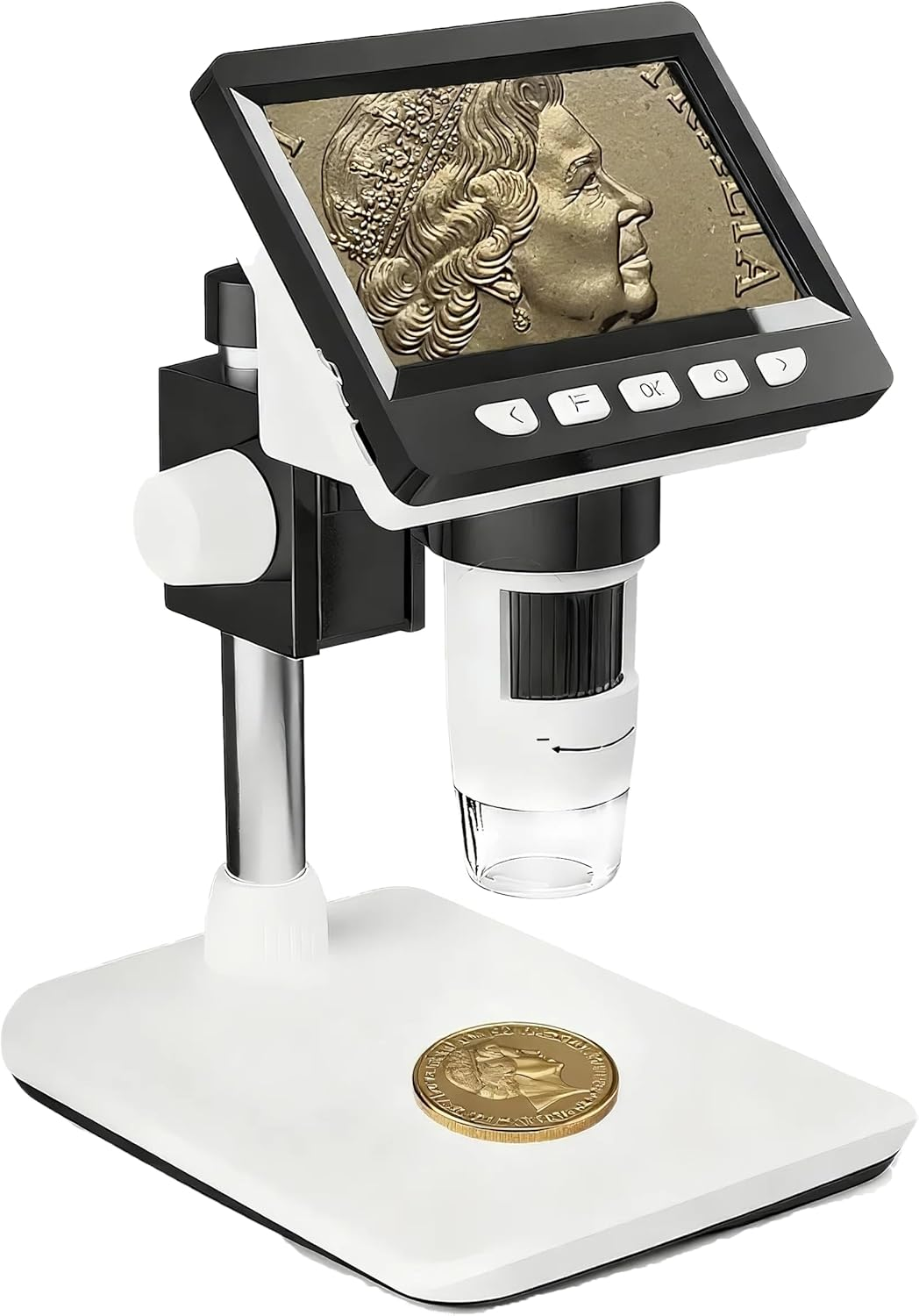 4.3" Coin Microscope - Zoltrax IPS Digital Microscope 1000X for Kid'S Hobby Developing,1080P Magnifier for Coins ，Compatible with Windows and Mac Os，Chargeable Long-Lasting Battery image number 6