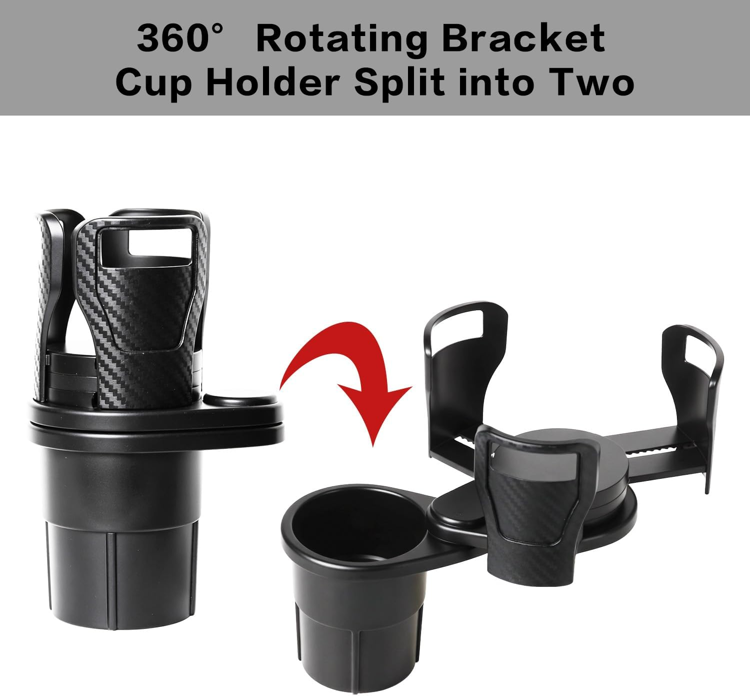 Kaoruo Upgraded Car Cup Holder Expander with Offset Base Secure Anti-Tip Design Large Cup Holder Expander for Car Hold 500-1000 Ml Bottles and Mugs Expandable Car Cup Holder with Adjustable Base image number 2