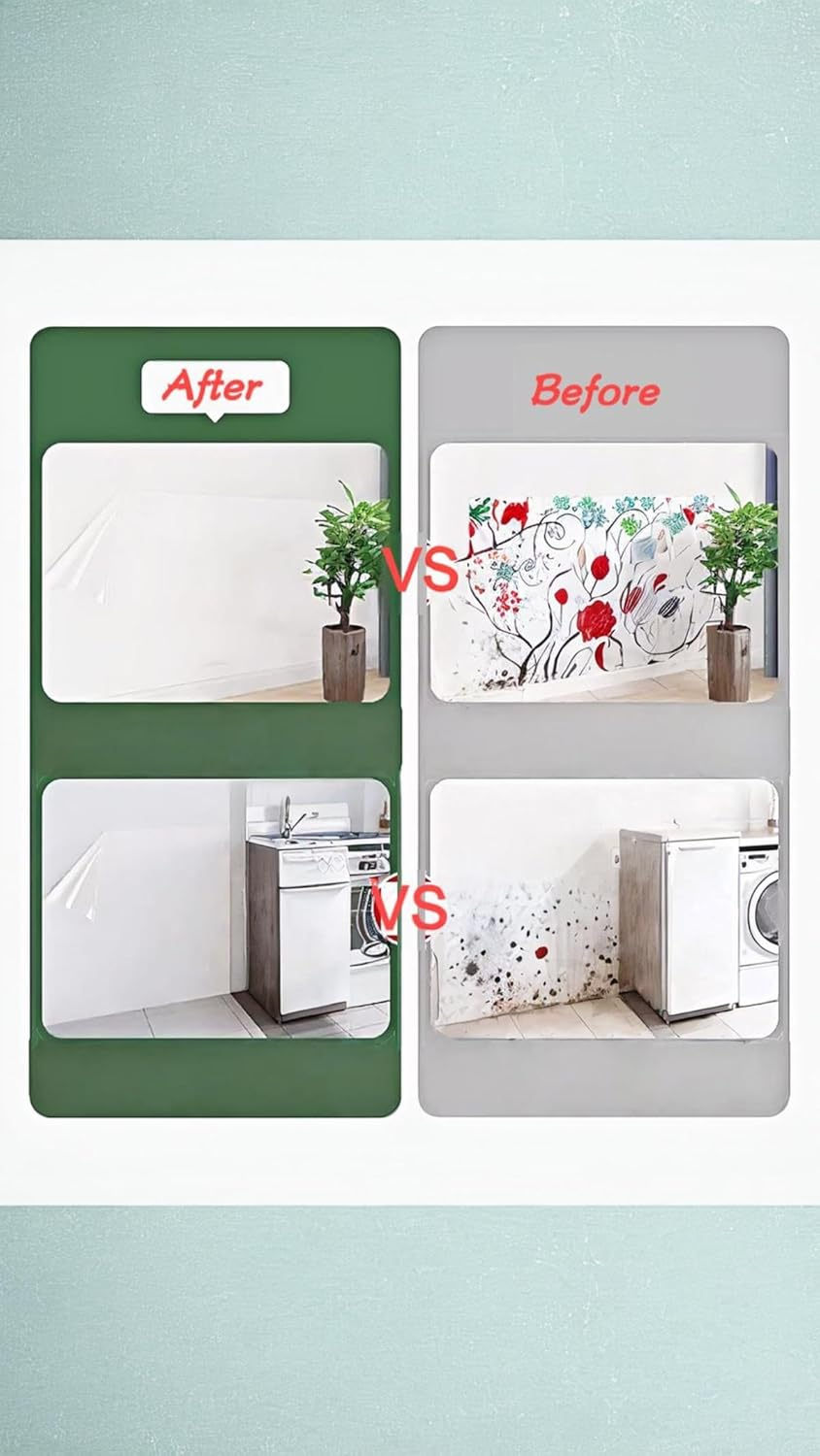 Honwor Transparent Removable Electrostatic Wall Protector Film - Self-Adhesive Protective Cover for Walls, Easy Peel & Stick Installation, No Residue, Scratch & Scuff Guard image number 5