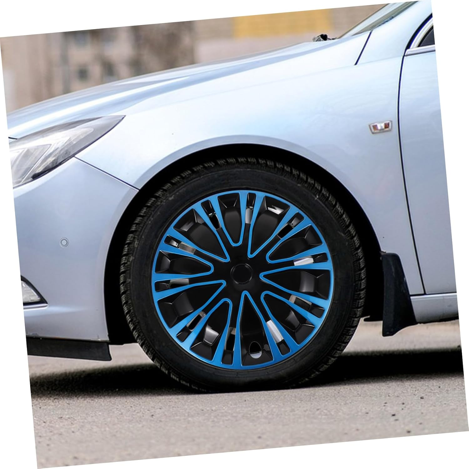 COSMEVIVI 15-Inch Car Wheel Hub Covers Decorative Hubcaps Blue Black Universal Rim Caps for Vehicle Wheels Automotive Accessories image number 6