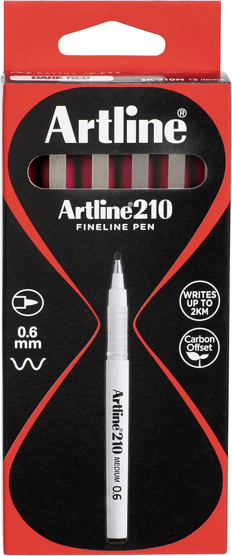 Artline 210 Fineliner Red,2 Pack