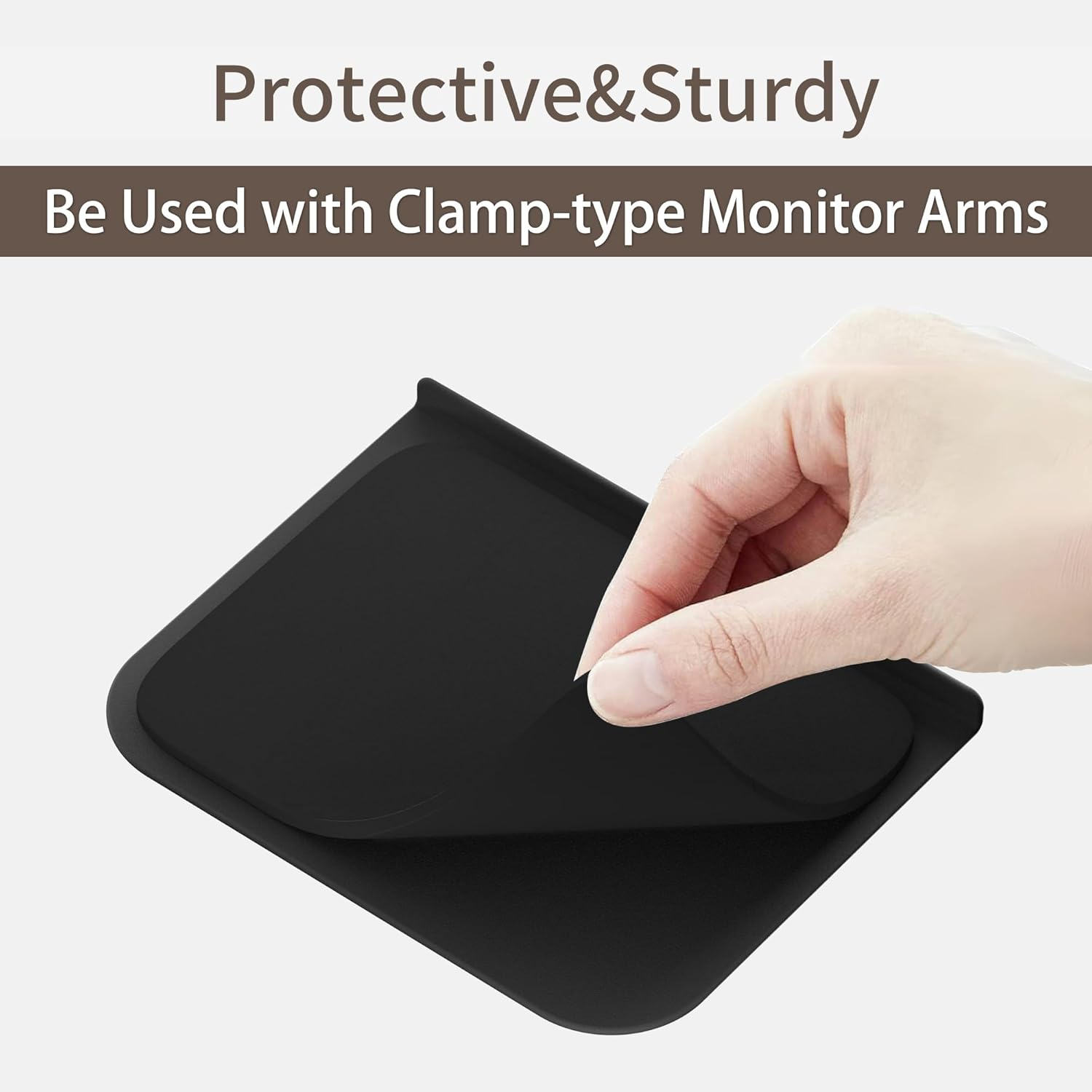 ERGOMAKER Monitor Arm Reinforcement Plate, Monitor Mount Protect Desktop with Anti-Slip Steel Top Plate Reinforcement, Fits Most Monitor Stand C Clamp Installation (Black) - Black image number 4