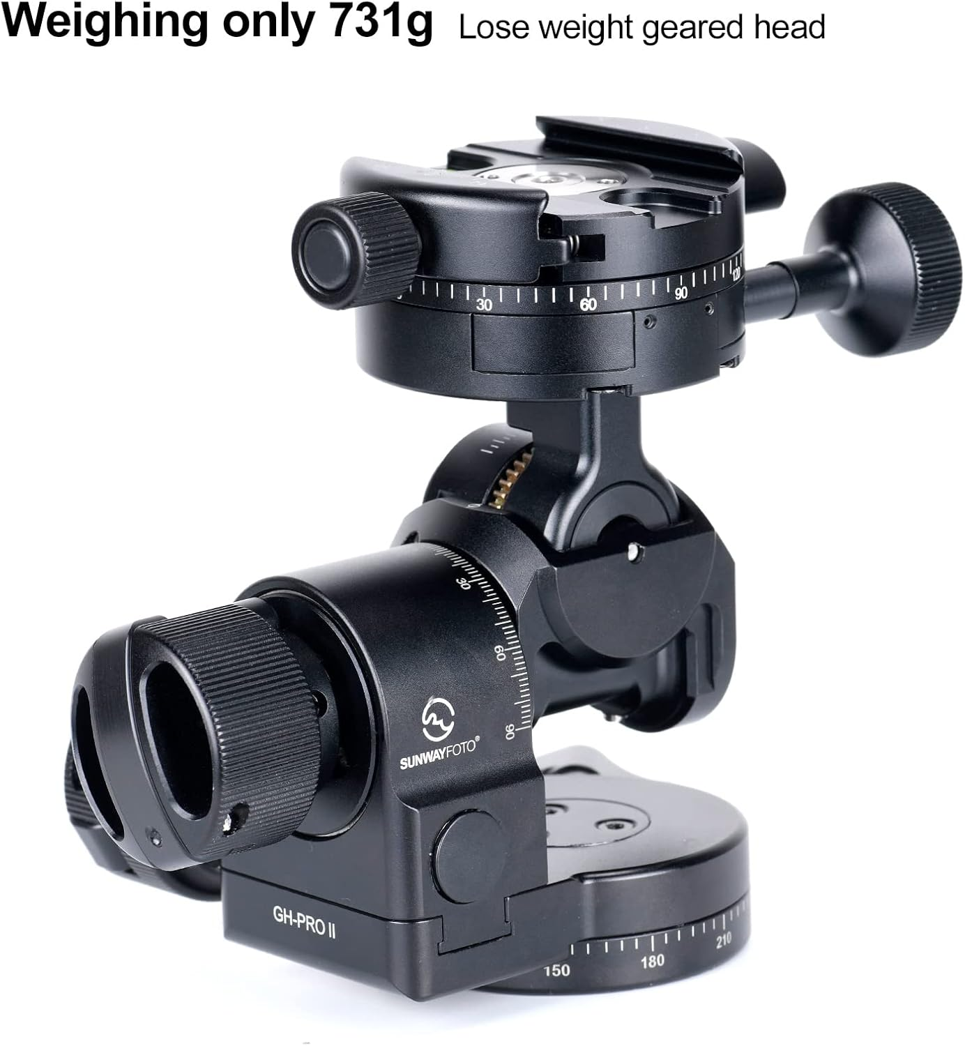 Sunwayfoto GH-PROII+ Geared Head 3D Independent Adjustment Comes with Geared Panning Clamp GC-01 image number 2