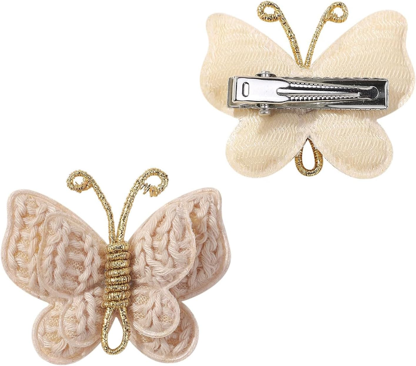 Shengsenfu 12 PCS Baby Hair Clips for Girls - Handmade Crochet Butterfly Barrettes with Soft Alligator Clips, 6 Color Cute Hair Accessories for Toddlers & Little Kids, Non-Slip Baby Hair Clips image number 3