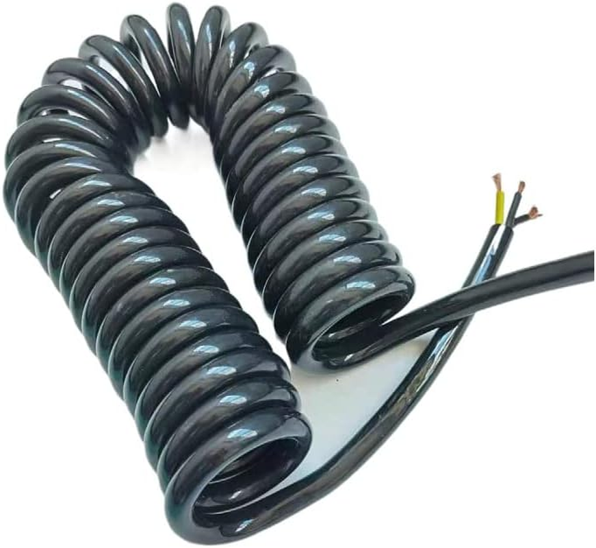Spring Spiral Cable 2Core/3/4Core PU Spring Spiral Cable Wire 18 AWG 17/15/ 13Awg Power Cable Stretch 1/2/ 3/4/ 5Meters (Color : 3 Core 18Awg, Size : Stretch1Meter) image number 3