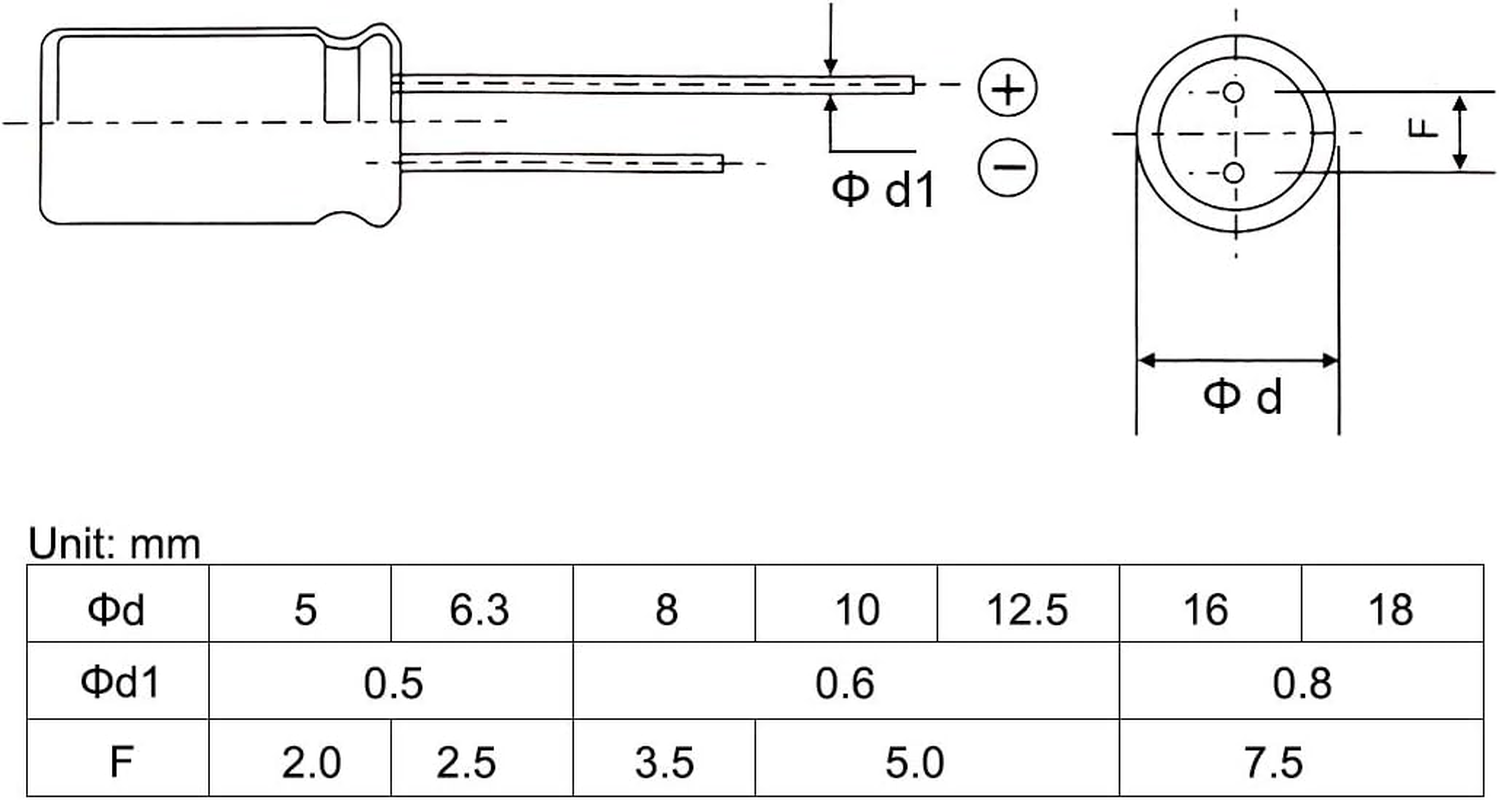 Uxcell 470Uf 50V 10X17Mm Electrolytic Capacitor, Radial Leads Aluminum Capacitors for Tvs, LCD Monitor, VCD, 18Pcs image number 5
