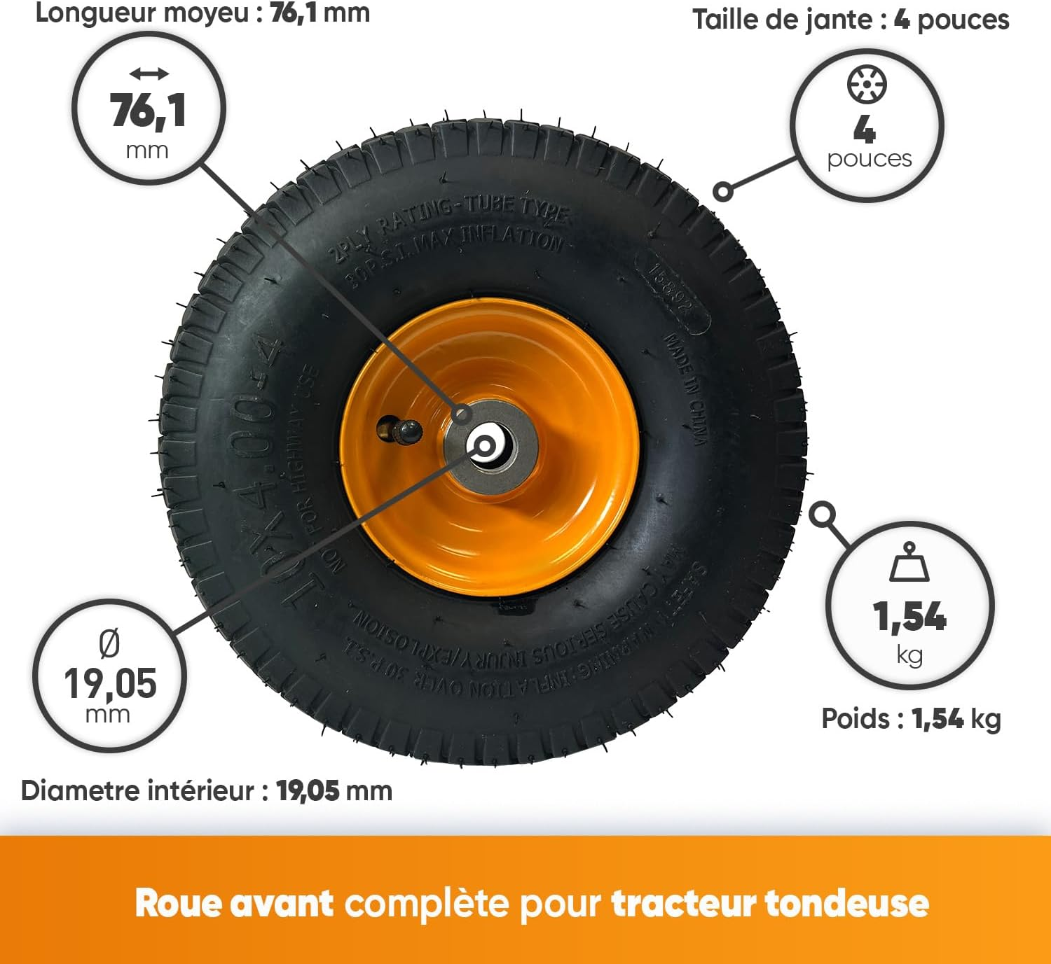 Greenstar 9722 Complete Wheel for MC Mowcart image number 5