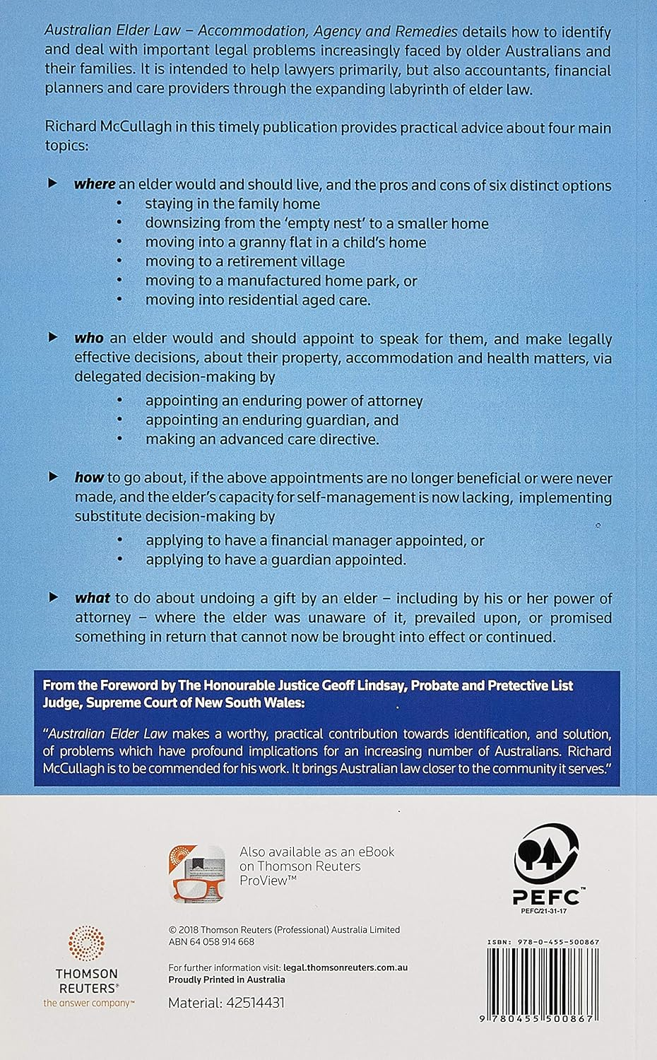 Australian Elder Law: Accommodation, Agency and Remedies in Australia