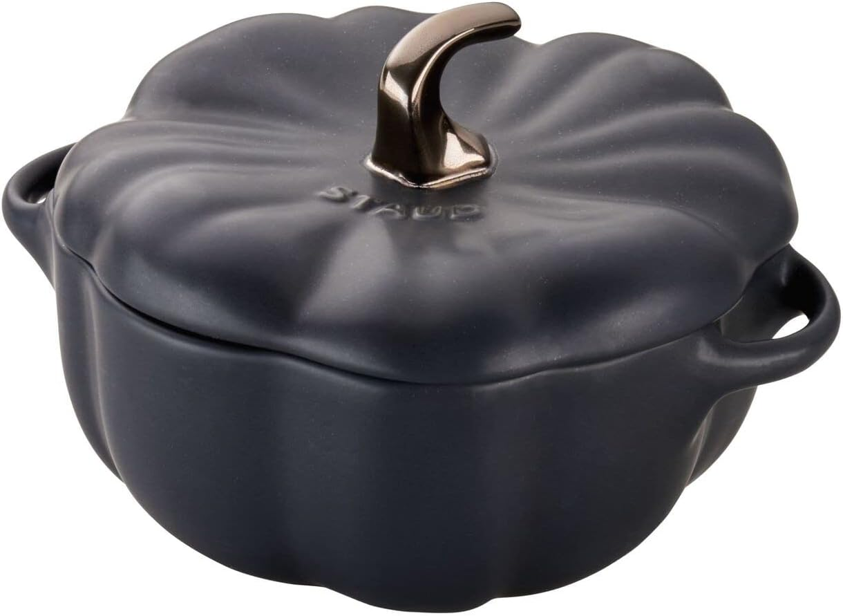 Staub 40508-548 Pumpkin Cocotte 40508-548 Pumpkin Cocotte 40508-548 Black Ceramic Heat Resistant Ceramic Microwave Safe