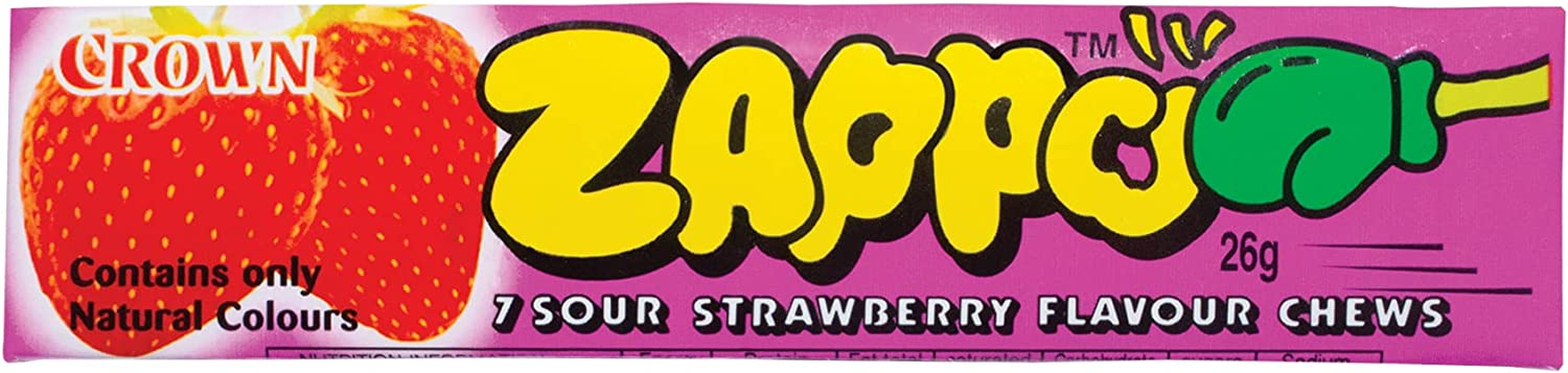 ZAPPO Sour Strawberry Flavoured Chews - 4 Pack (104G) image number 2