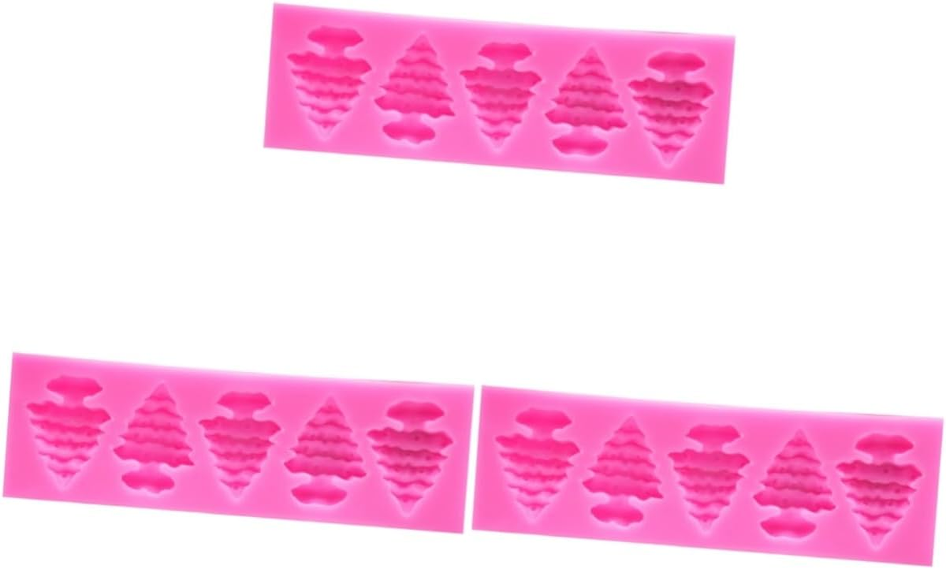 UPKOCH 3Pcs Christmas Tree Silicone Molds Tree Shape Cake Decorating Tools Baking Mold for Cupcake Dessert Fondant DIY image number 6