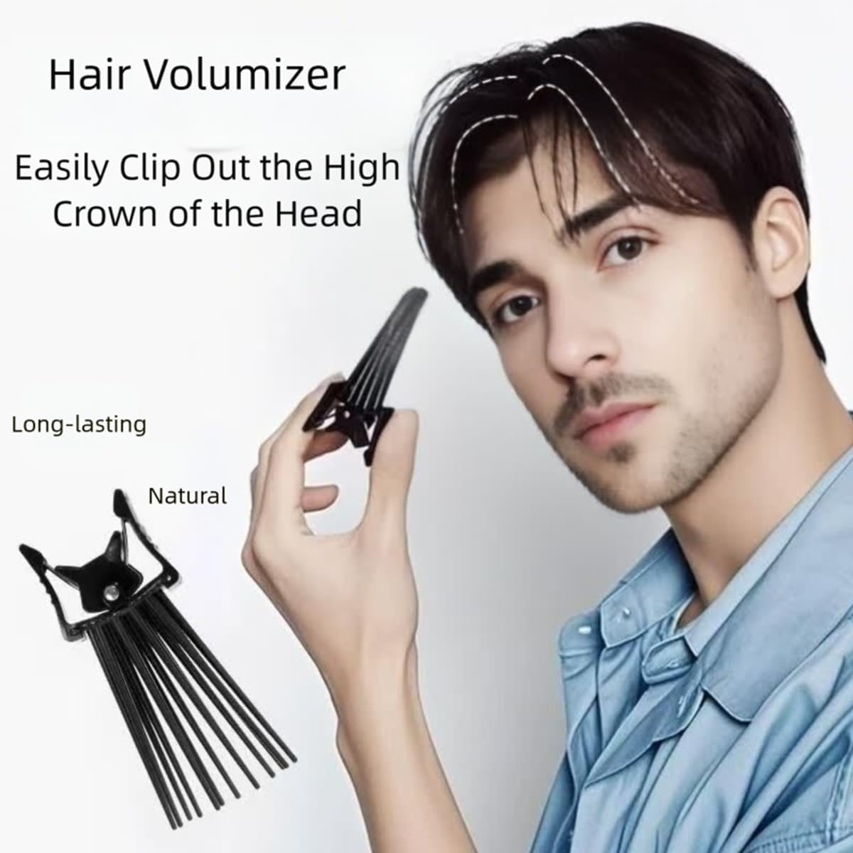 Pack of 4 Hair Bands, Black, Headbands, Women, Men, Travel, Foldable Headband, Hairbands, Puffy Shape, Hairdresser, Duckbill Hair Clips image number 1