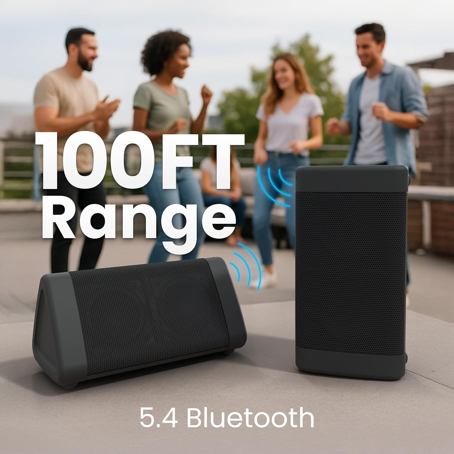 Oontz Angle 3 Portable Bluetooth 5.4 Speaker | 12W Sound, 24-Hr Battery, 100Ft Wireless Range, IPX5 Water-Resistant, Budget-Friendly for Travel, Outdoor & Home (Black) image number 5
