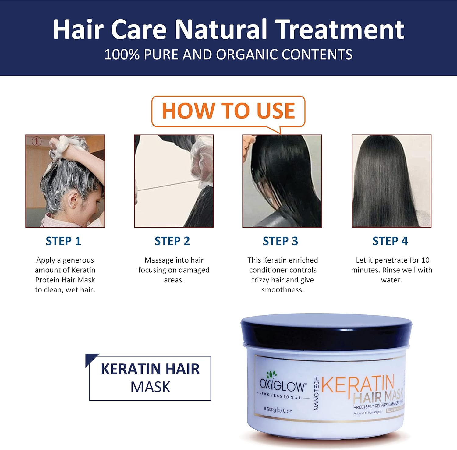 Oxyglow Keratin Hair Mask - 500 Ml image number 4