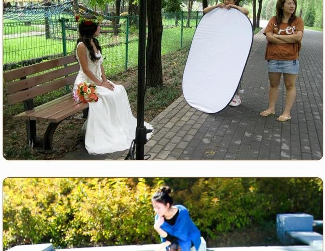 80CM 5-In-1 Photography Reflector Light Reflectors for Photography Multi-Disc Photo Reflector Collapsible with Bag - Translucent, Silver, Gold, White and Black image number 2