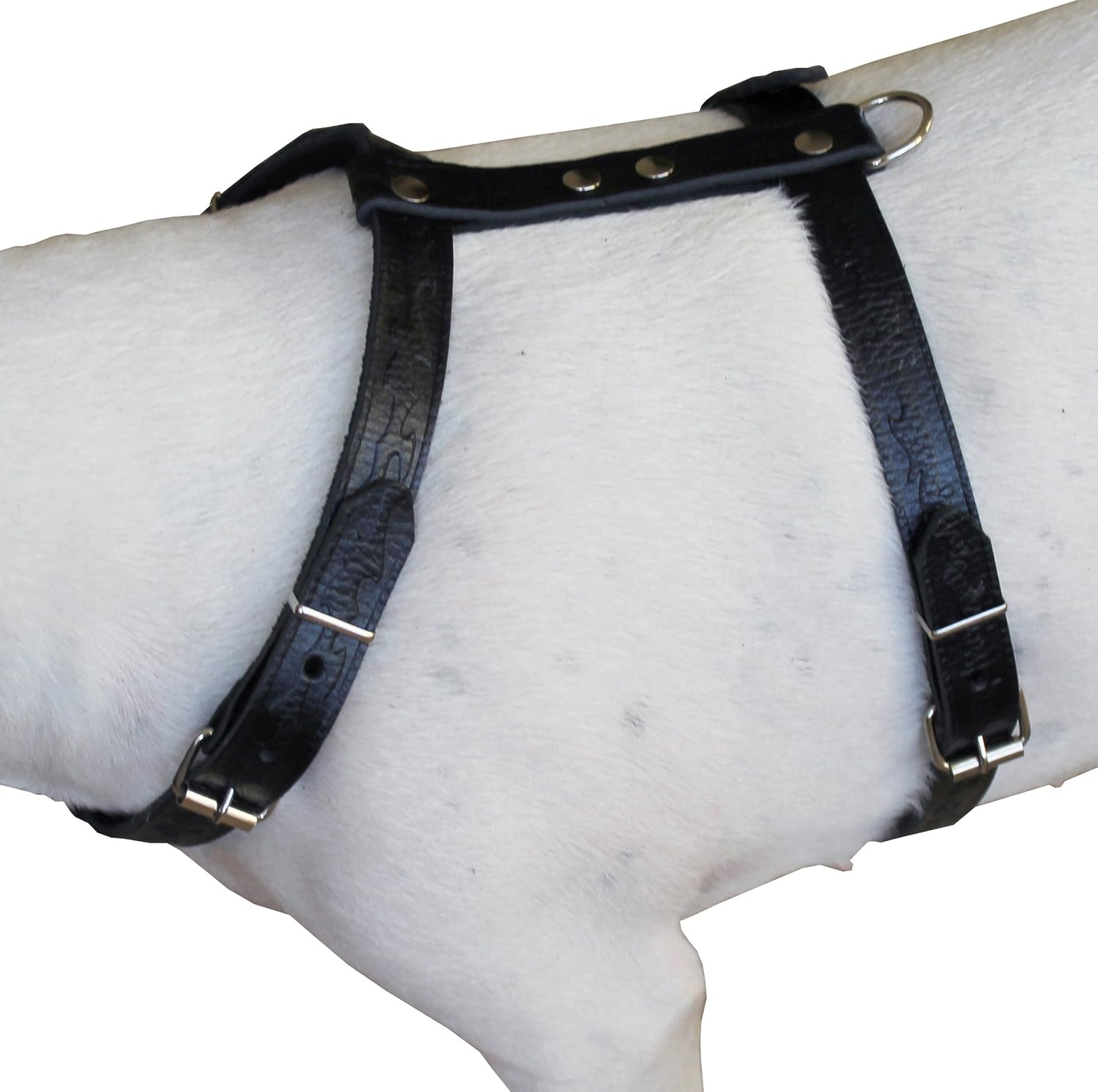 Genuine Tooled Leather Dog Harness Medium. 22-30 Chest 3/4 Wide Straps image number 5