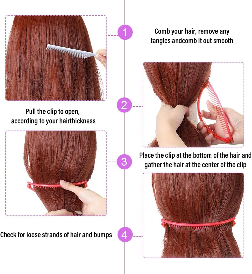 JAWUZ Pack of 3 Banana Clip Hair, Banana Clip Large, Large Banana Hair Clip, Banana Hair Clips, Women'S Thin Hairstyle, Banana Clip Hair Accessory for Women and Girls (Blue, Purple, Red) image number 1