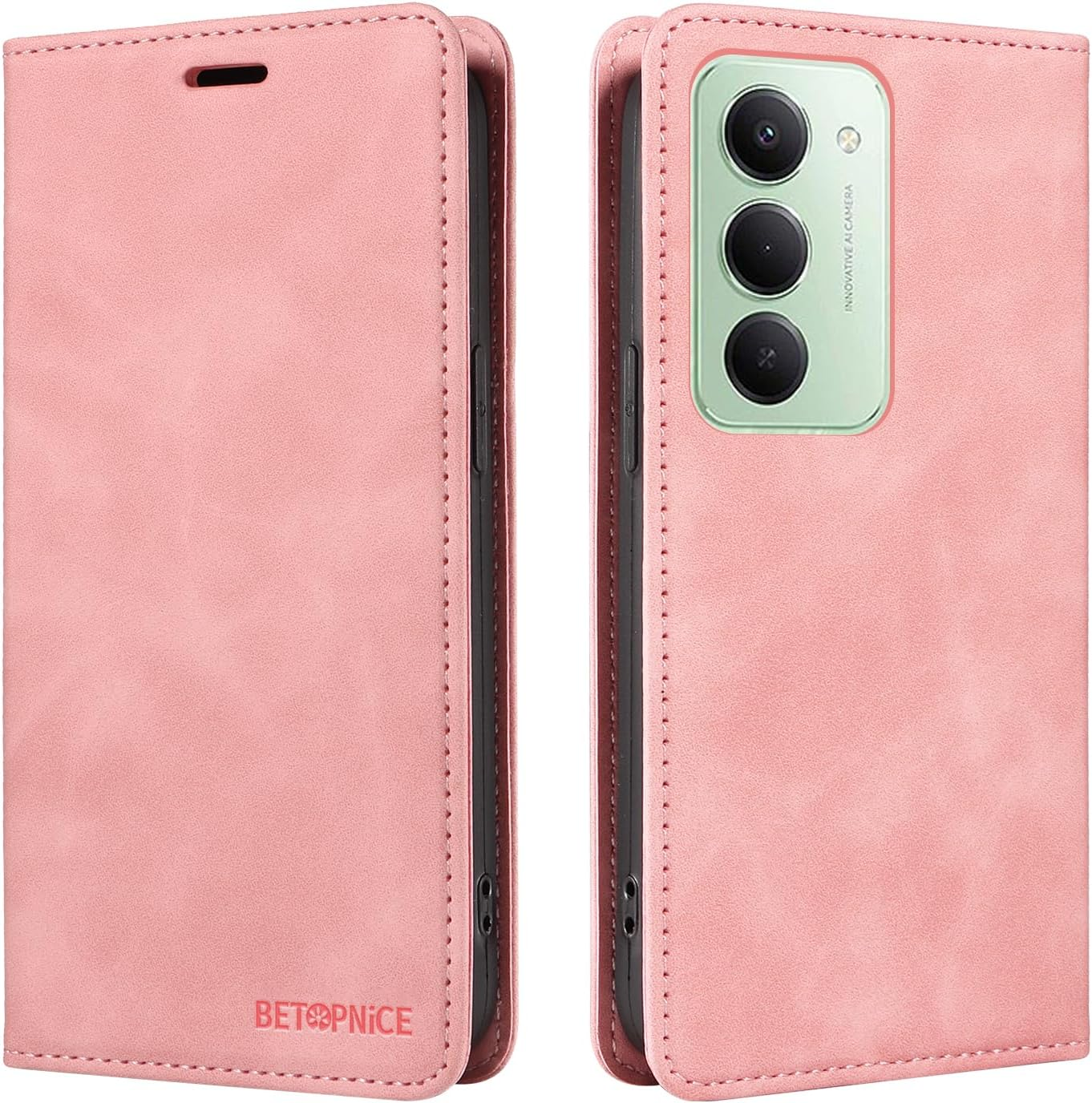 DEDUX Mobile Phone Case for Xiaomi Redmi 15 5G Case Premium Leather Folding Case RFID Protective Magnetic Flip Wallet Case Black