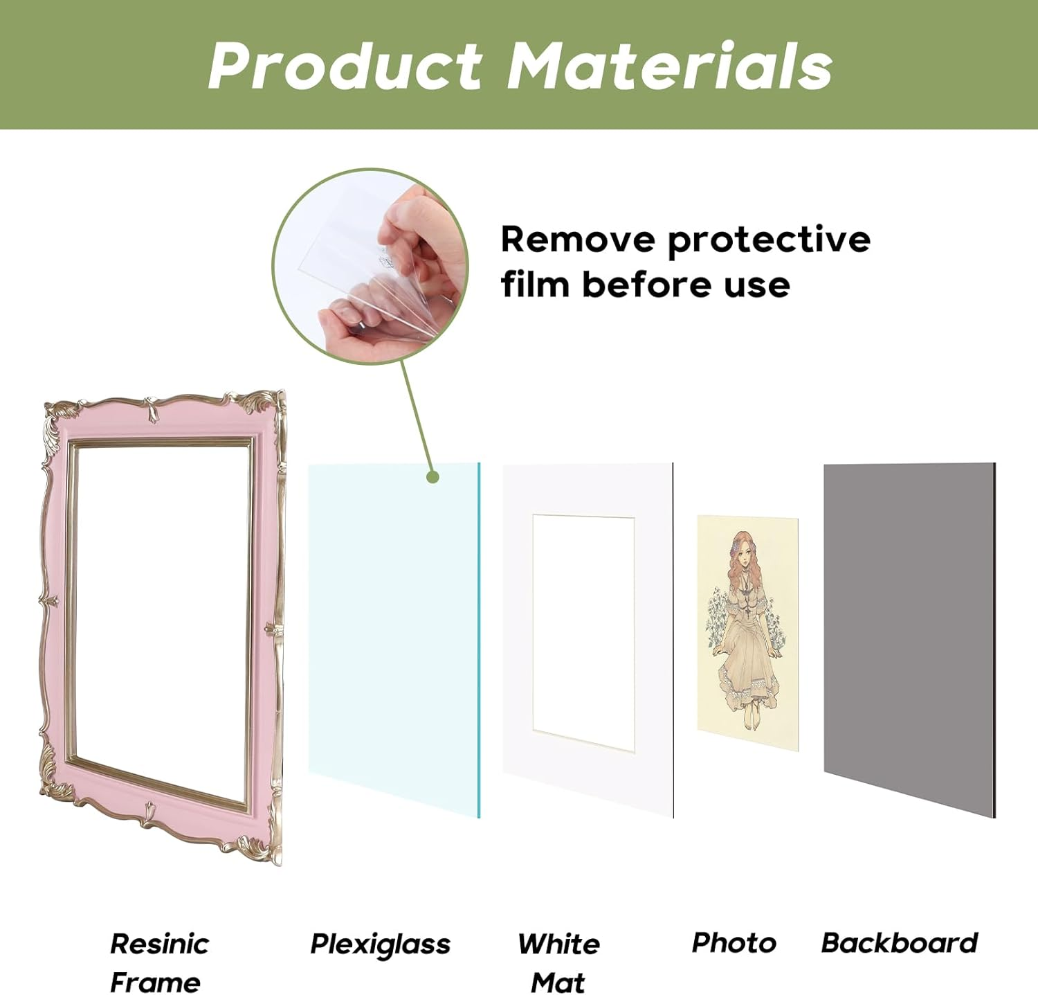 PHAREGE Vintage Picture Frame 8X10 Pink Gold, 8 by 10 Ornate Decorative Antique Frame with Mat for 5X7 Photo, Fancy Matted Frame for Desktop or Wall, Horizontal or Vertical image number 4