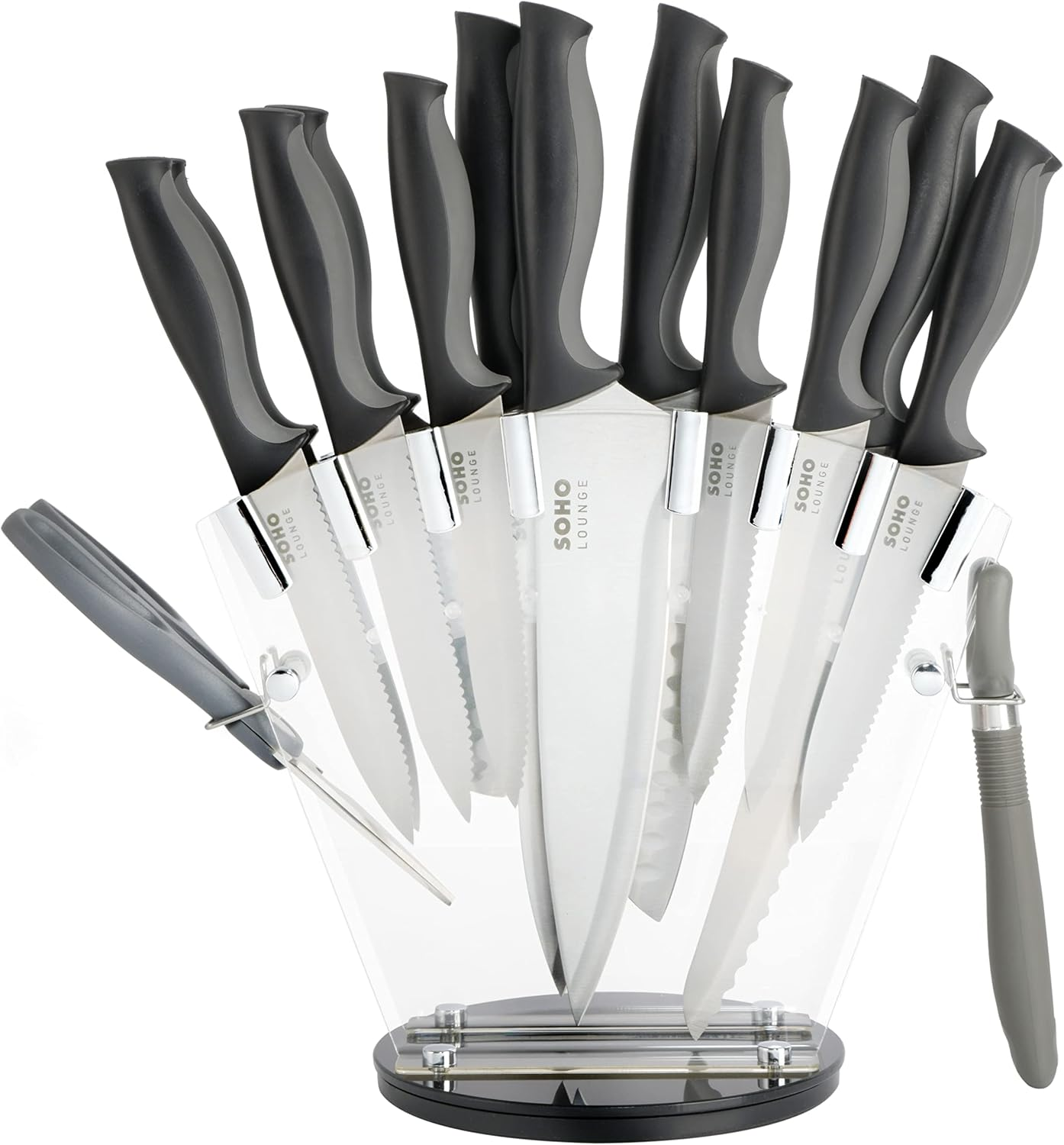 Gibson Soho Lounge 16 Piece Stainless Steel Kitchen Knife Set W/Acrylic Stand image number 1
