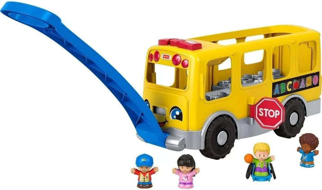 Fisher-Price Little People Toddler Learning Toy Big Yellow School Bus with Lights Sounds & Smart Stages, 4 Figures, Ages 1+ Years image number 5