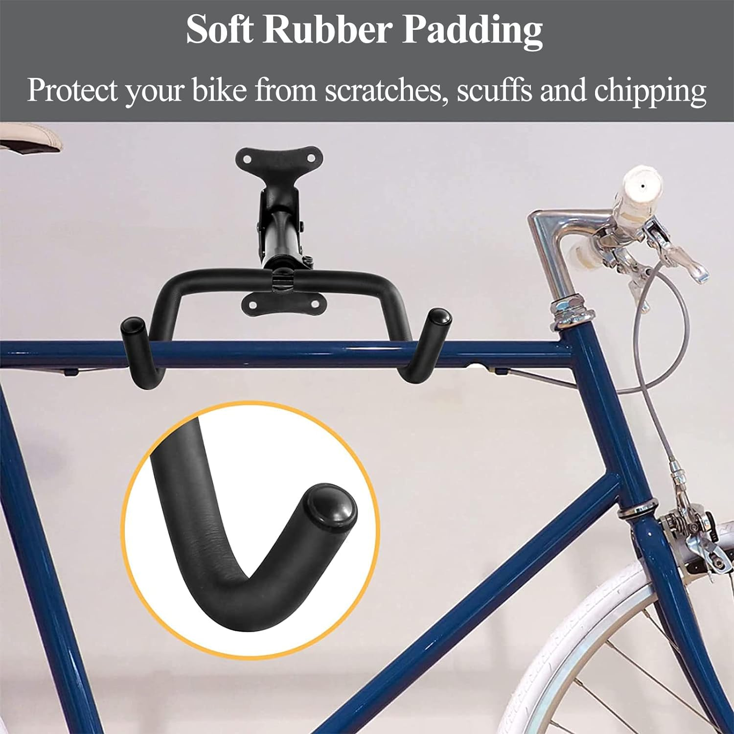 Omiention 2 Pack Bike Wall Mount, Bike Rack Garage,Horizontal Wall Mount Bicycle Storage Hanger Indoor Bike Holder for Haning Mountain Road Bike image number 2