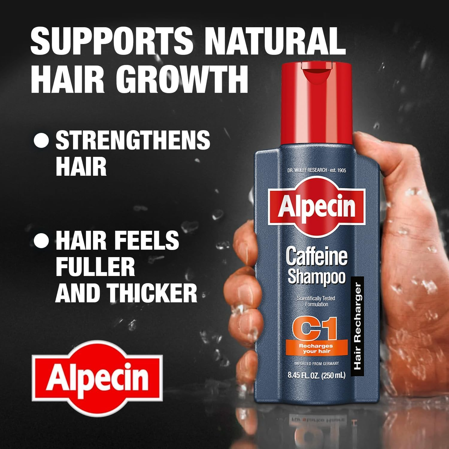 Alpecin C1 Caffeine Shampoo 1X250 | Hair Energizer Supports Natural Hair Growth | Shampoo for Stronger and Thicker Hair image number 1