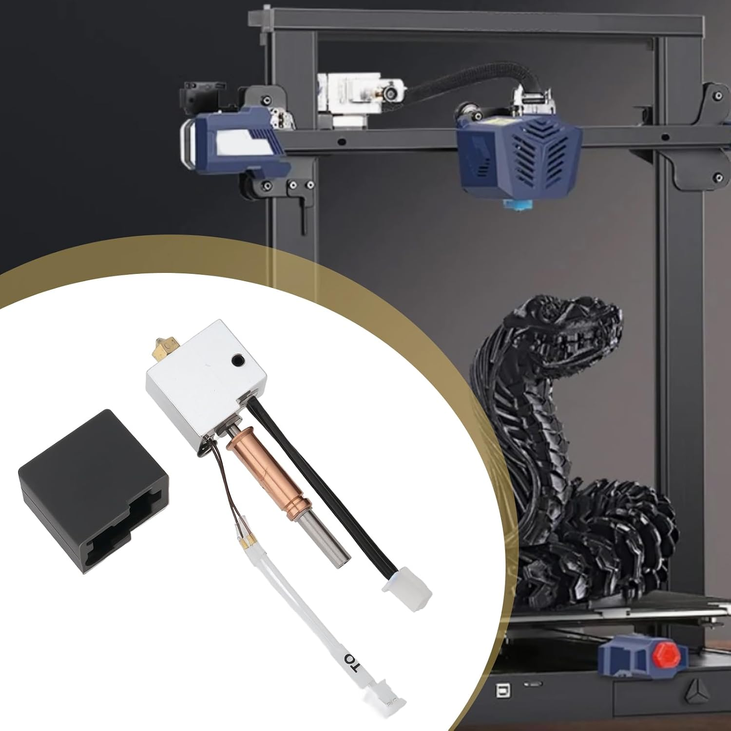 1 Set Hotend Kit Assembly Print Head with 0.4Mm Heatbreak Hardened Steel Nozzle Compatible with Anycubic Kobra 3 Compatible with Kobra 3 Combo 3D Printer (With Heatsink) image number 2