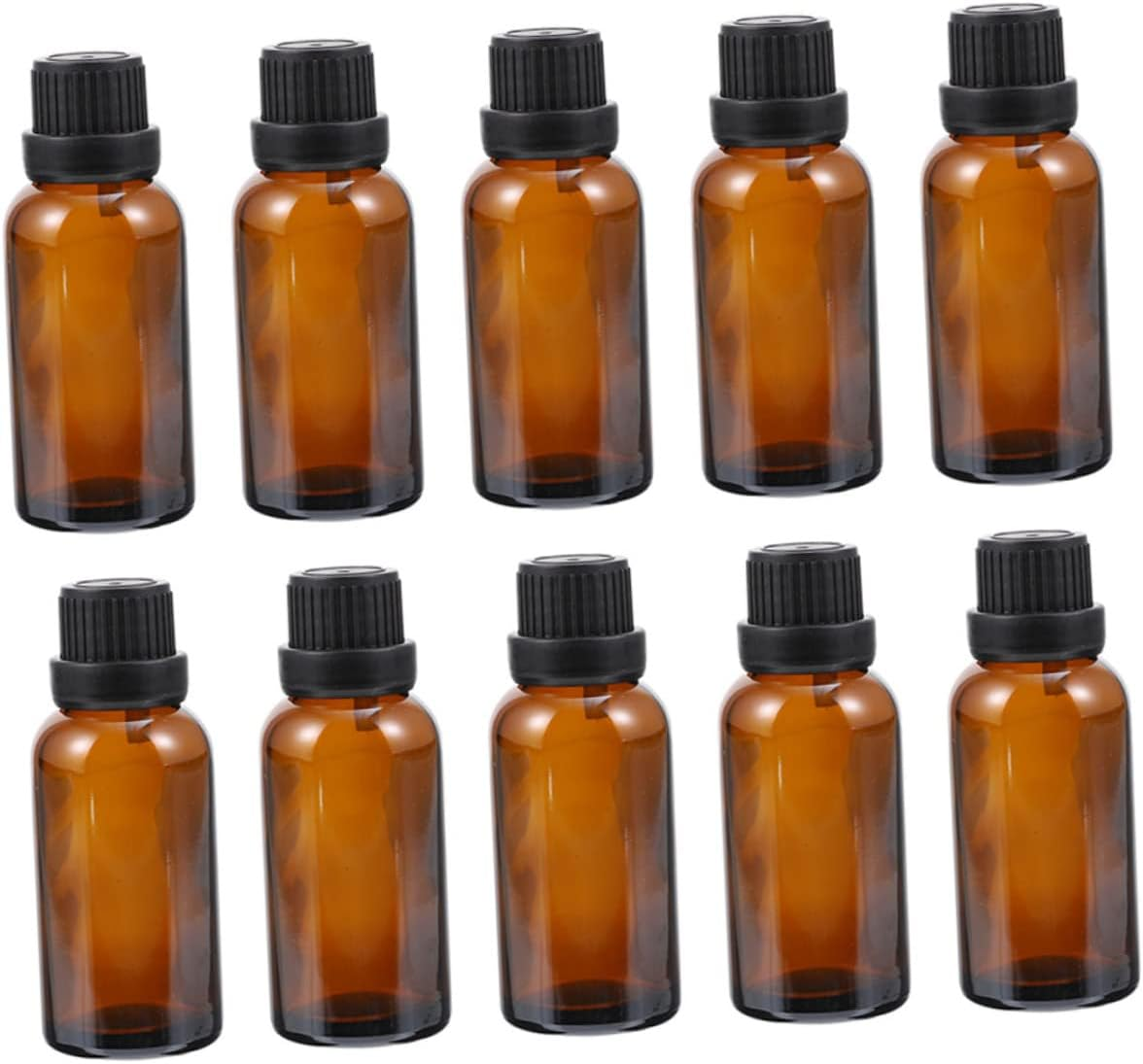 Beavorty 10Pcs Essential Oil Glass Bottles Perfume Container for Aromatherapy Massage Oils Cosmetics View for Easy Filling and Tracking
