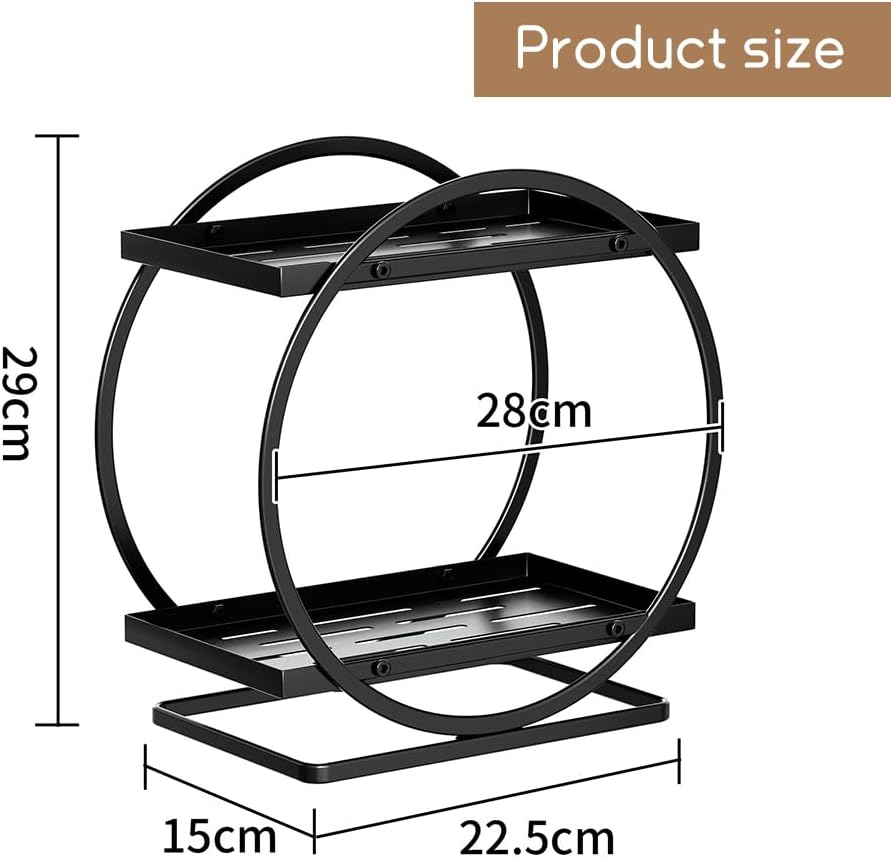 Dressing Table Two-Layer Perfume Storage Box, Metal Countertop Cosmetic Storage Box, Beautiful and Practical Ring Shape, Suitable for Bedroom, Bathroom, Kitchen, Dining Room and Living Room image number 4