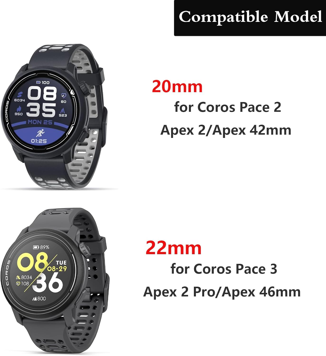 Harikiri 20Mm 22Mm Nylon Straps Compatible with COROS PACE 3/APEX 2 Pro/Pace 2/APEX Pro/Apex 2/APEX 46Mm/Apex 42Mm for Men and Women