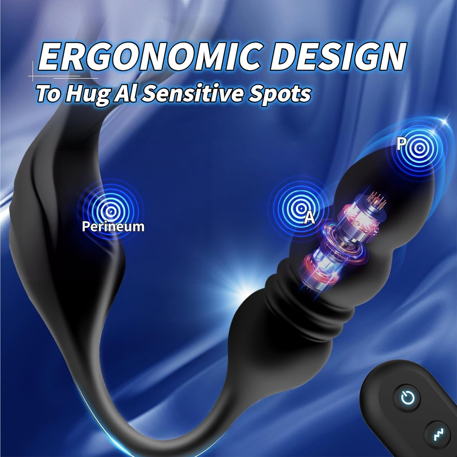 Thrusting Anal Vibrator Prostate Massager, Vibrating Cock Ring, Remote Control Anal Butt Plug, 9 Vibration Modes, Anal Bead，Male Vibrators for Men Adult Toys, Sex Toys for Men and Couple Pleasure image number 1