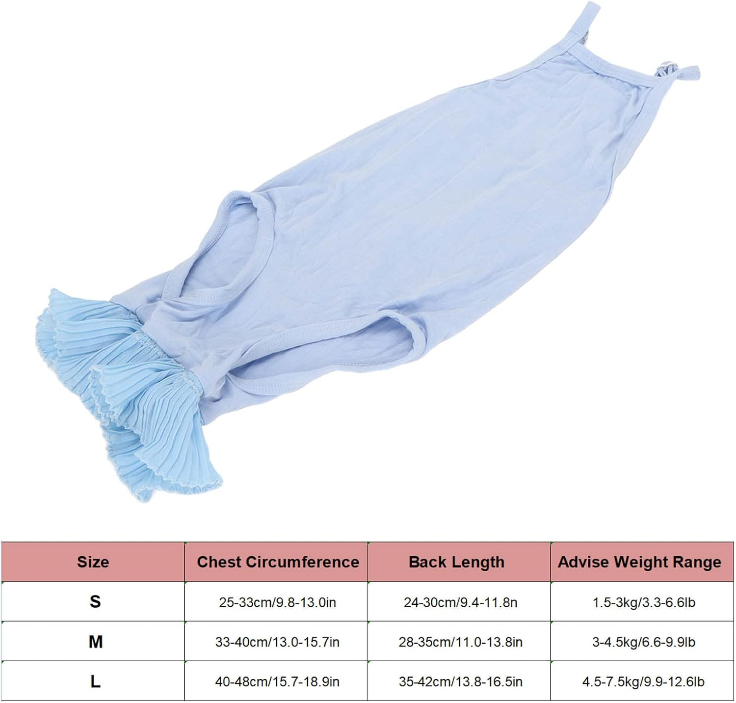 JOROBURO Cat Recovery Suit, Tail Adjustable Lace Neckline Prevent Licking Cat after Surgey Wear, Breathable Surgery Recovery Shirt for Postoperative Recovery Abdominal Wounds (M) image number 6