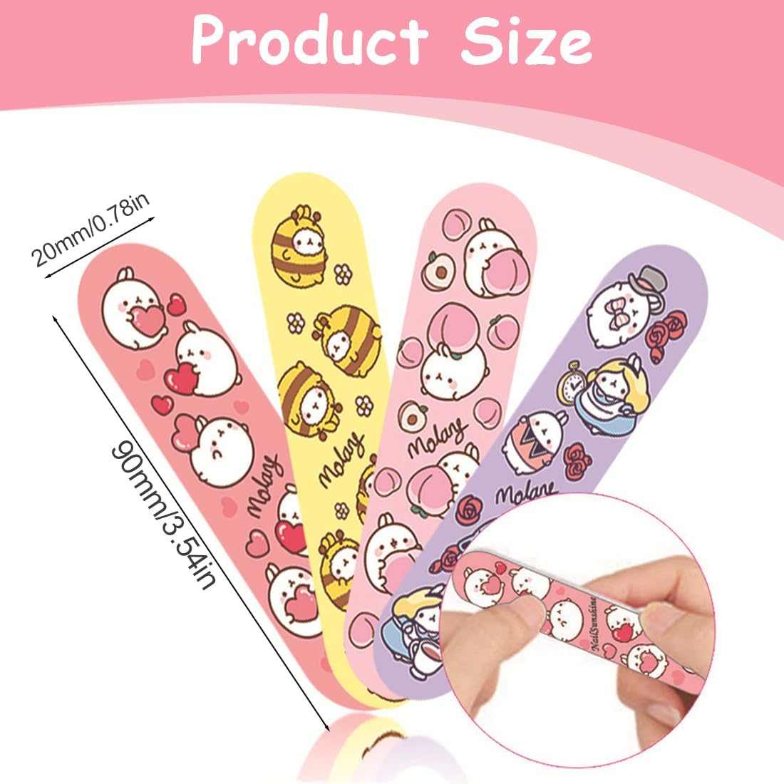 FIMWOLZ Professional Nail File Pack of 8 Animal Nail Files Mini Nail Buffer Colourful Nail File Emery Board for Manicure at Home and in the Salon image number 1