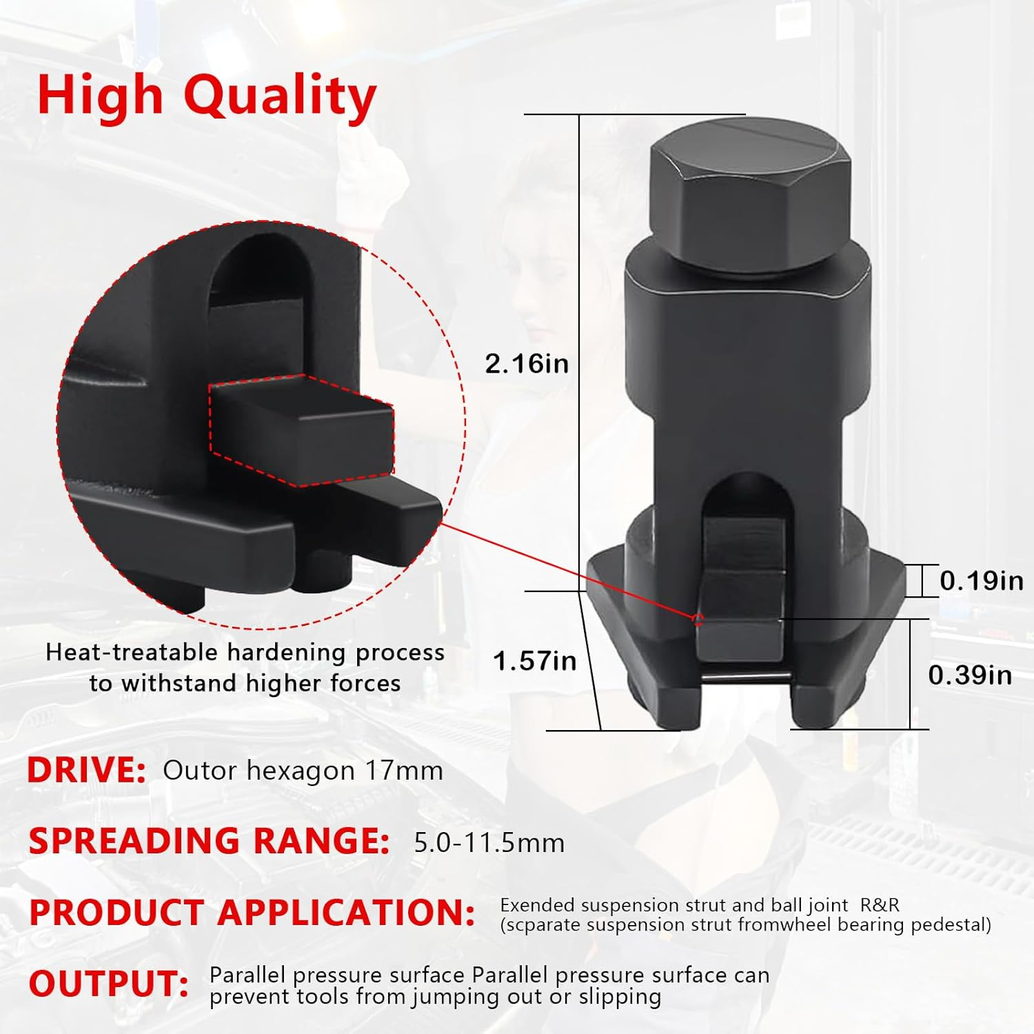 Strut Spreader Tool, Universal Insert Wheel Bearing Tools, 5.0-11.5Mm Dismantle Suspension Spreader Wheel Bearing Housing, Car Strut Shock Absorber Remover Suspension Tool for Car image number 1