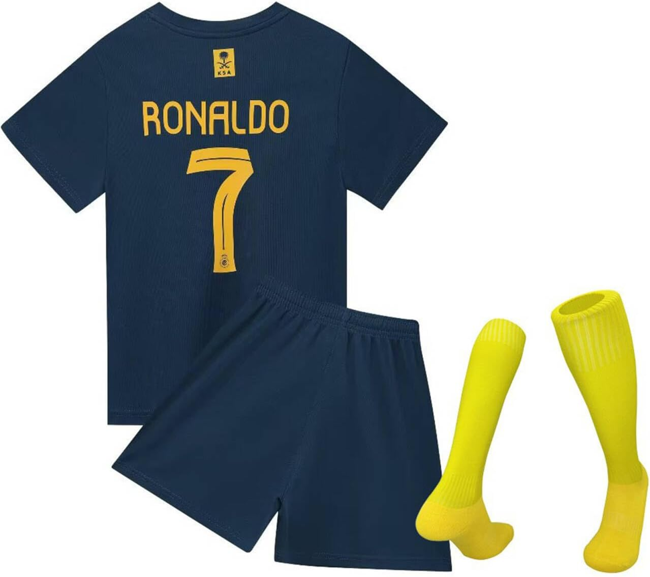 Soccer Jersey Kids, Soccer CR7 Jersey Boys Uniform, Football Sportswear Uniforms Suit with Socks, Fans Gift T-Shirt