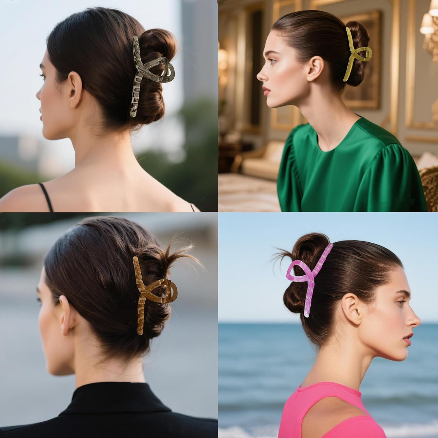 Marylavender Hair Claw Clips Non-Slip Large Claw Hair Clips for Women and Girls, Strong Hold Banana Hair Jaw Clips for Women 6 Pcs image number 2