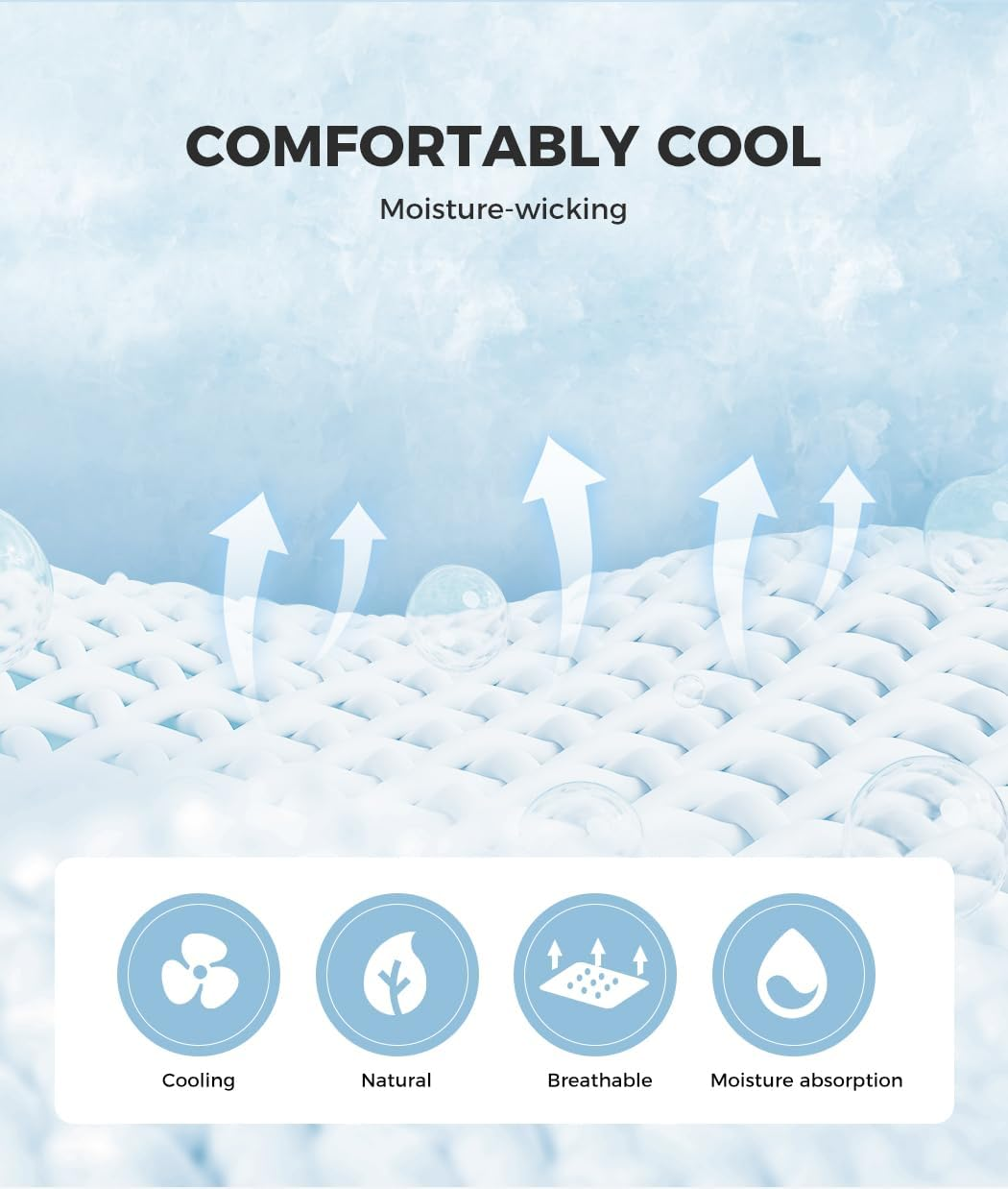 Dreamz Summer 3PCS Cool Latex Mattress Topper Pillowcase Protector Set Bed Sheeet Mat Bedding Soft Washable Deep Pocket Bedroom Fits (King) image number 1