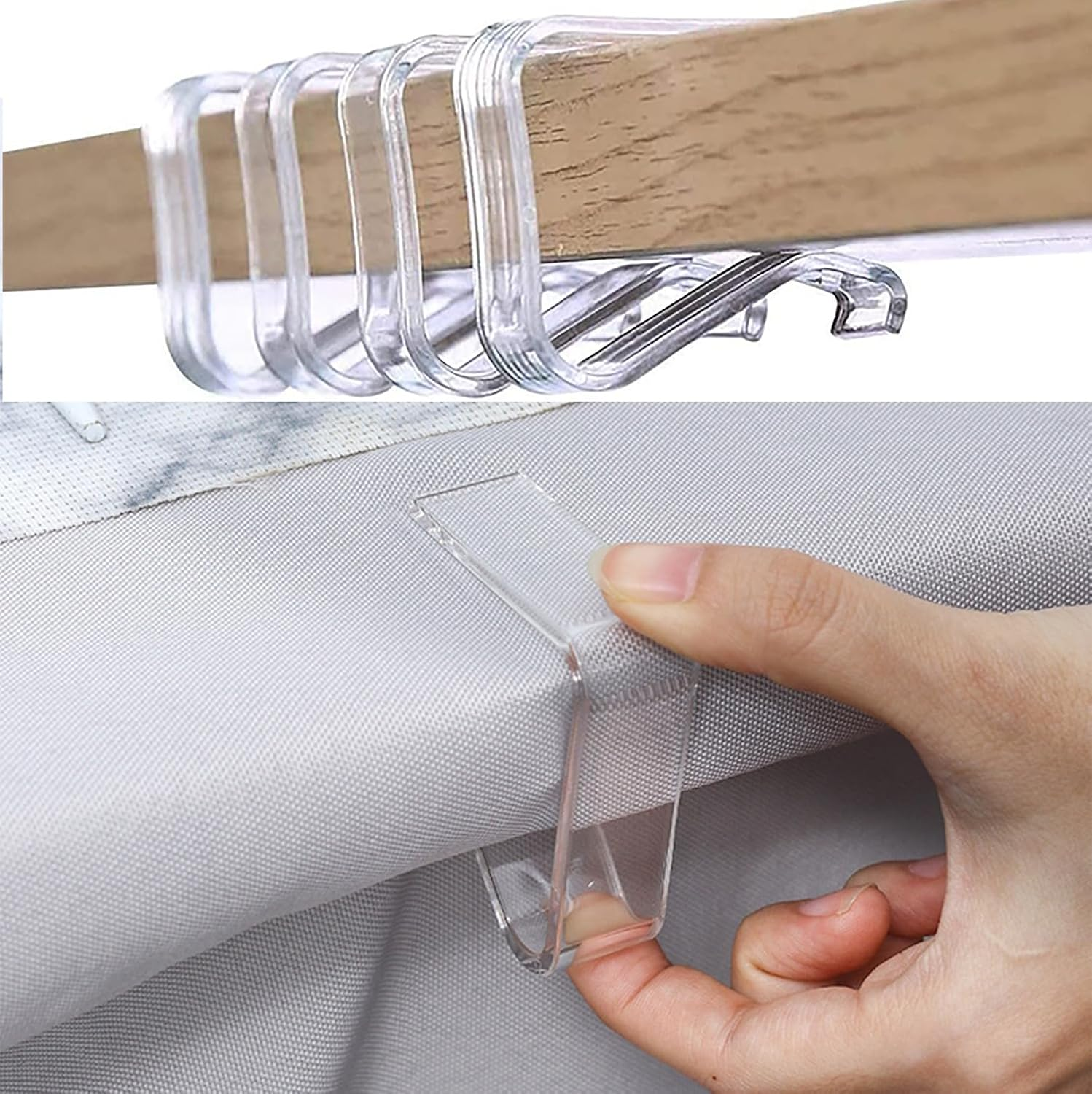 24-Pack Clear Plastic Tablecloth Clips (Large) &ndash; Windproof Table Cover Holders for Indoor & Outdoor Use, Picnic, Camping, Party, Wedding Christmas image number 2