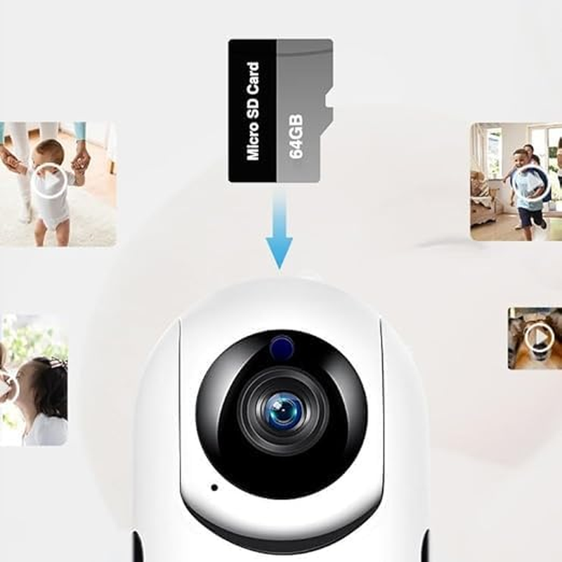 Indoor Surveillance Camera, Indoor Surveillance Camera, Wi-Fi Camera, Motion Detection, Two-Way Audio, 360&deg; for Babies/Pets image number 1