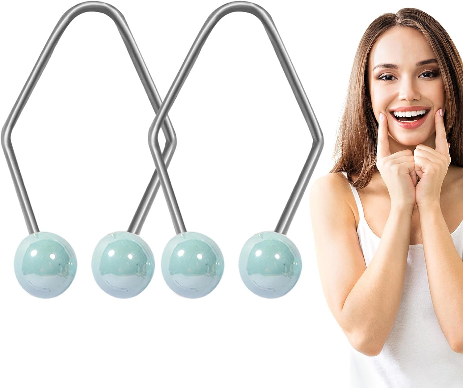 Dimple Maker, Natural Dimple Maker Cheeks, Smile Face Trainer Dimple Maker for Cheeks Cheek Exercisers Cheek Beauty Tool for Women Girls Gifts - Blue image number 6