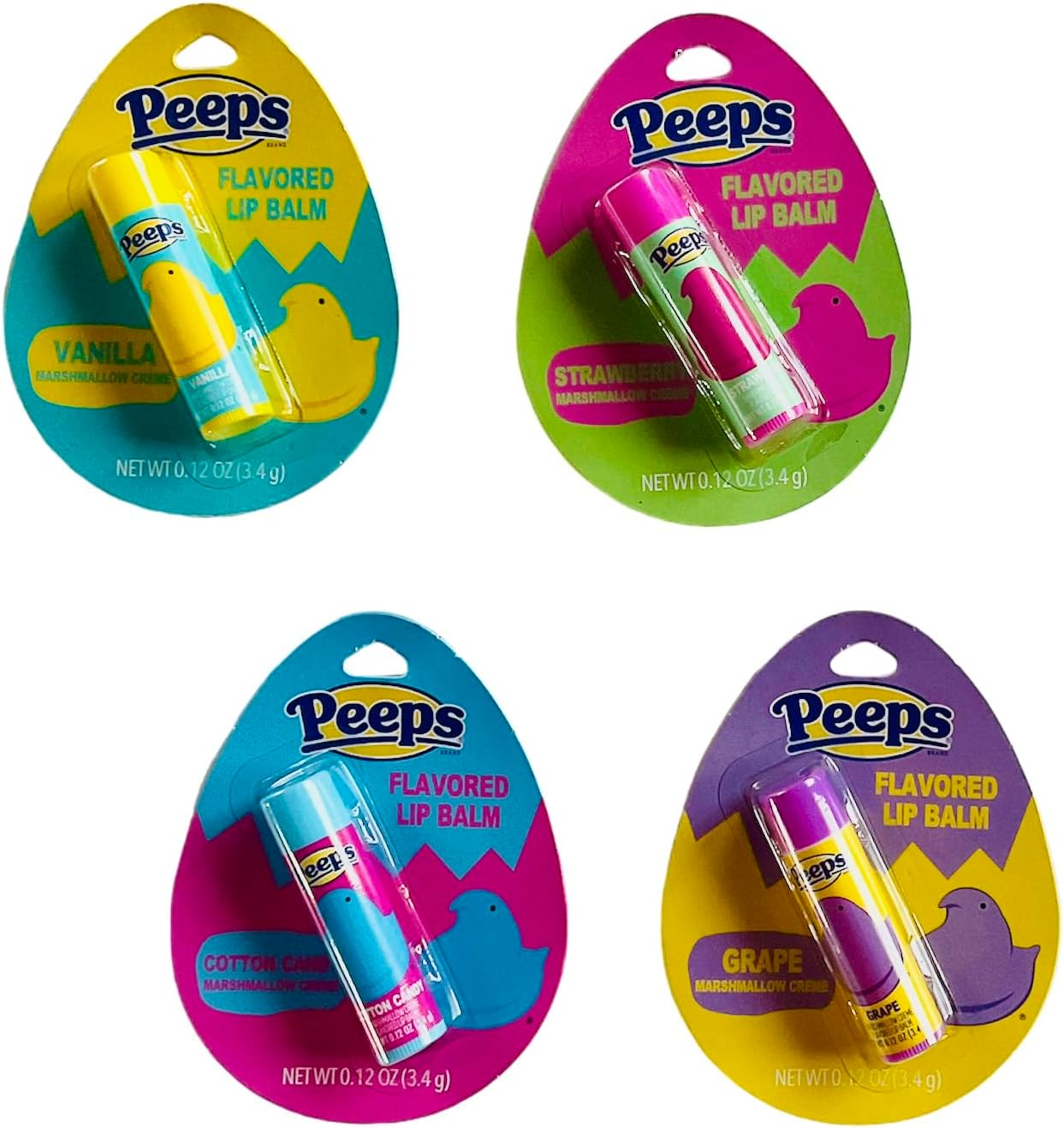 Peeps Lip Balm Set of 4 Scented Marshmallow Cream Flavors image number 1