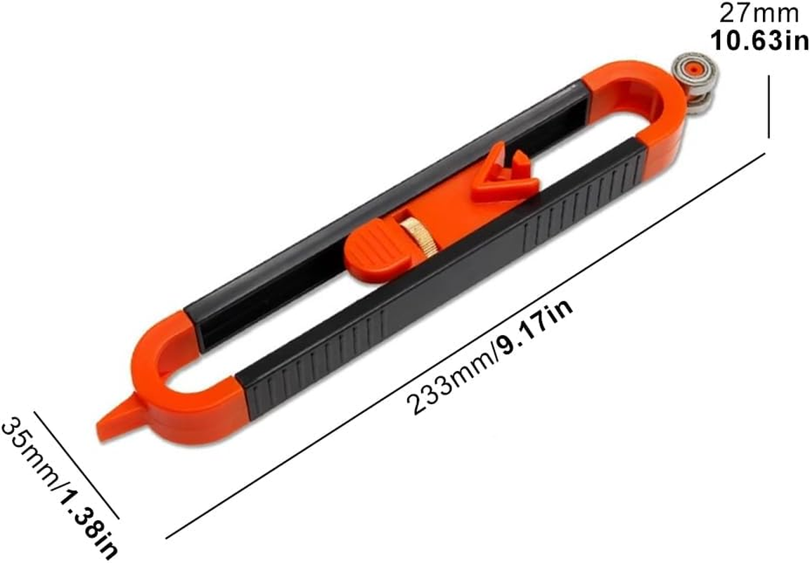 Precise Contour Gauge,Tileglassmeasuring,Ruler Gauge Shape Taker Gauge,Pencil Scribe Tool(Color:Black, Orange) image number 4