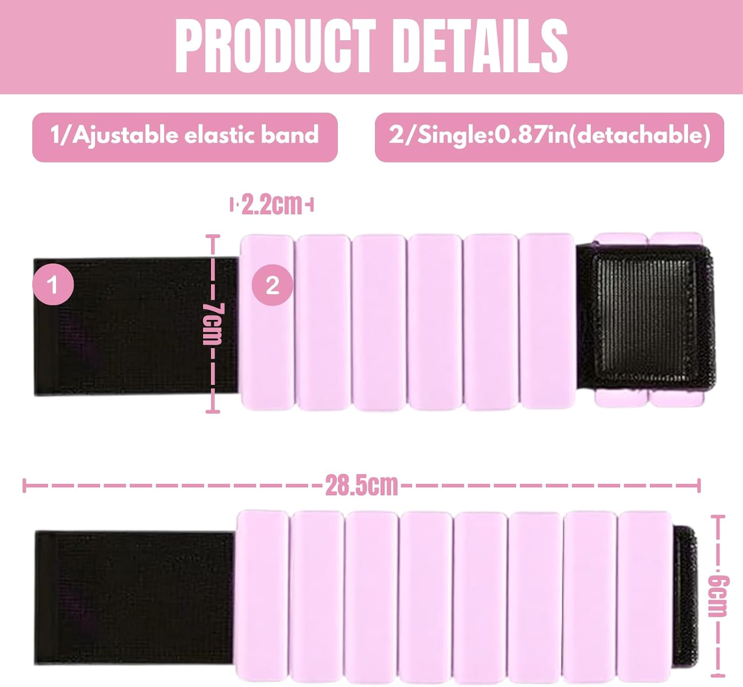 Adjustable Ankle Weights, Pack of 2, 2Lbs, JOMWEN Wrist & Ankle Weights for Home Gym, Use for Yoga, Dance, Pilates, Aerobics and Walking image number 5